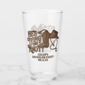 彼の結婚前の最後の祭り カウボーイ バチェラーパーティー タンブラーグラス (正面)