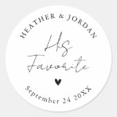 彼の結婚式のお気に入りのパーティーのミニマリスト ラウンドシール (正面)