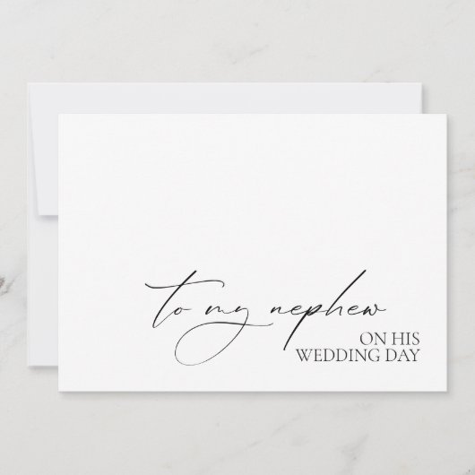 「彼の結婚式の日に甥に」メッセージカード (正面)