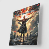 彼の絶え間ない愛に信頼する詩篇13:5 スクエア壁時計 (傾斜)