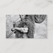 彼の網(b/wのphoを運んでいる漁師のポートレート 名刺 (裏面)