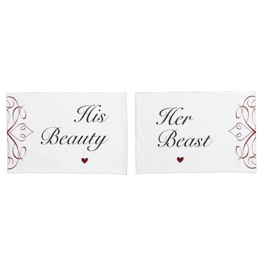 彼の美しい彼女の獣ロマンチックラブムービーカップル 枕カバー (フロントセット)