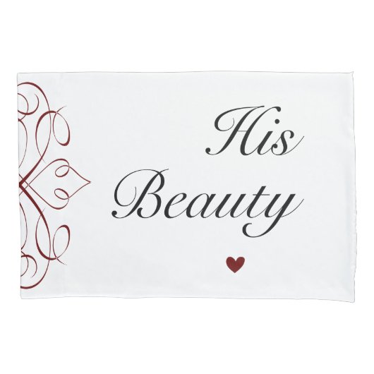 彼の美しい彼女の獣ロマンチックラブムービーカップル 枕カバー (正面左)