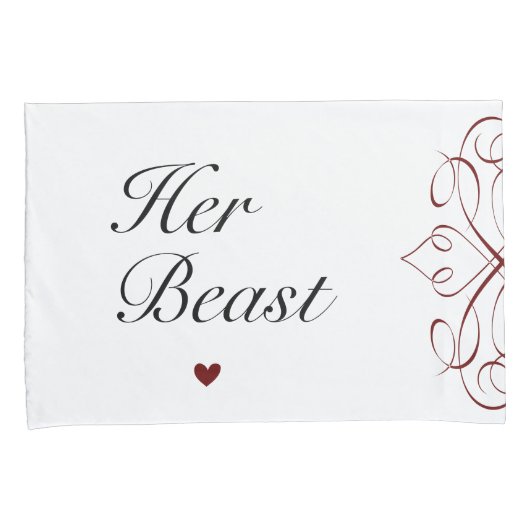 彼の美しい彼女の獣ロマンチックラブムービーカップル 枕カバー (正面右)