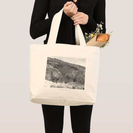 彼の群れから分かれているカウボーイ ラージトートバッグ (正面(商品))