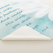 彼の羽でカバー聖書引用文Ps 91:4 シェルパブランケット (3/4)