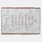 彼の羽でカバー聖書引用文Ps 91:4 スローブランケット (正面)