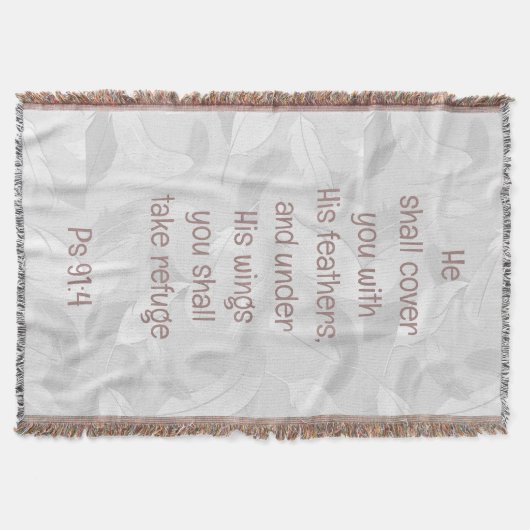彼の羽でカバー聖書引用文Ps 91:4 スローブランケット (正面)