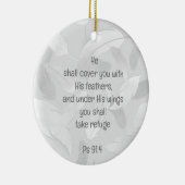 彼の羽でカバー聖書引用文Ps 91:4 セラミックオーナメント (右)
