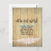 彼の翼の下の勇気付けられると詩編の聖書の聖句 ポストカード (正面/裏面)