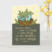 彼の翼の勇気付けられるカードの影 カード (黄色い花)