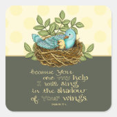 彼の翼の四角いステッカーの影 スクエアシール (正面)