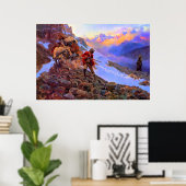 彼の肉男vsグリズリー・チャールズ・マリオン・ラッセル ポスター (ホームオフィス)