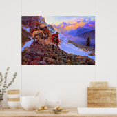 彼の肉男vsグリズリー・チャールズ・マリオン・ラッセル ポスター (キッチン)