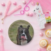彼の舐めているボクサー犬は切り刻みます ペーパープレート (パーティー)