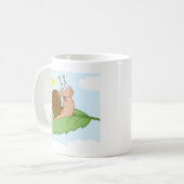 彼の葉の微笑のすごいかたつむり コーヒーマグカップ (正面左)