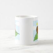 彼の葉の微笑のすごいかたつむり コーヒーマグカップ (中央)