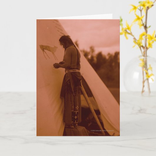 彼の薬の印を絵を描くこと カード (黄色い花)