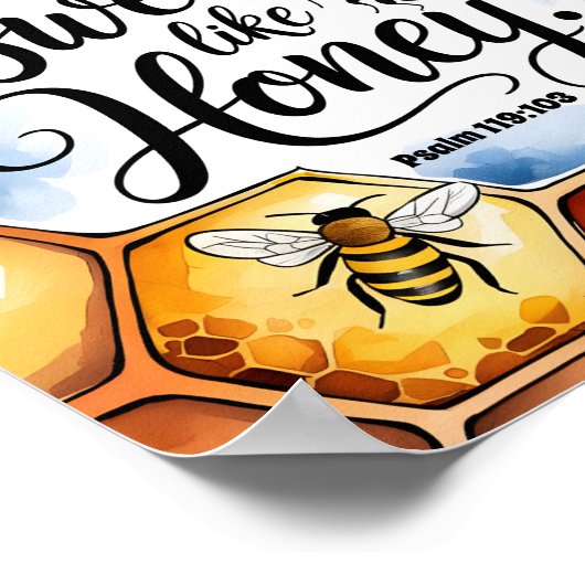 彼の言葉はハニークリスチャンのウォールアートのように甘い ポスター (角)