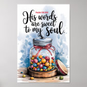 彼の言葉は甘いキリスト教の子供部屋ウォールアート ポスター (正面)
