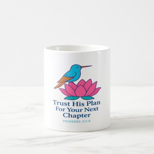 彼の計画を信頼Hummingbird & Lotus Mug コーヒーマグカップ (中央)