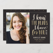 彼の計画 編集可能 カラー 卒業おめでとうカード 案内状 (正面/裏面)