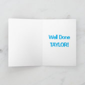 彼の試験の成功おめでとう – カスタマイズ可能 カード (内部)