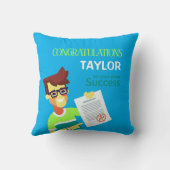 彼の試験の成功おめでとう-カスタマイズ可能 クッション (裏面)