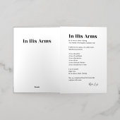 彼の詩の腕の中で 箔グリーティングカード (外側レイダウン)