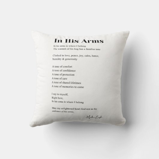 彼の詩の装飾は クッション (裏面)