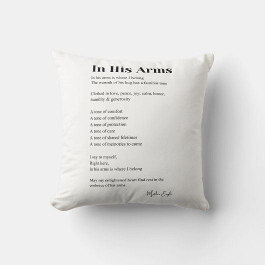 彼の詩の装飾は クッション (正面)