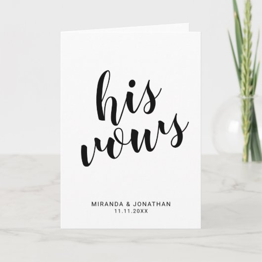 『彼の誓エレガントい』白黒結婚の誓い ノートカード (正面)