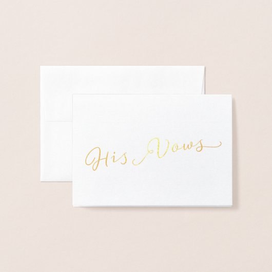 彼の誓約の婚礼の日の誓約カード 箔カード (封筒付き正面)