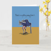 彼の誕生日を避ける砂の頭部を持つだちょう カード (黄色い花)