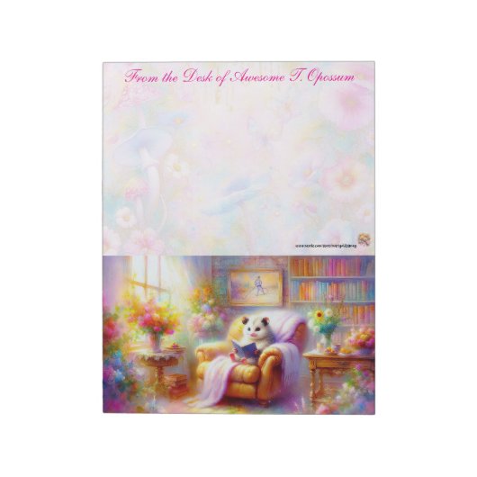 彼の読書コーナーのポッサムノート ノートパッド (回転)