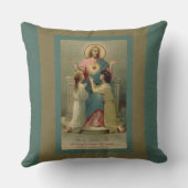 彼の足でひざまずいているハートのイエス・キリストの神聖な子供 クッション (裏面)