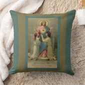 彼の足でひざまずいているハートのイエス・キリストの神聖な子供 クッション (ブランケット)