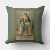 彼の足でひざまずいているハートのイエス・キリストの神聖な子供 クッション (正面)