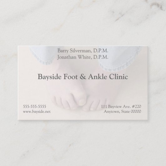 彼の足の名刺を心配している人 名刺 (正面)