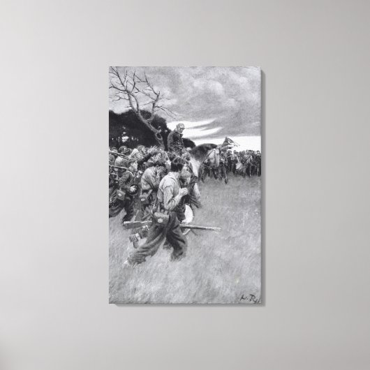 彼の軍隊は泣いて泣きながら解散した キャンバスプリント (正面)