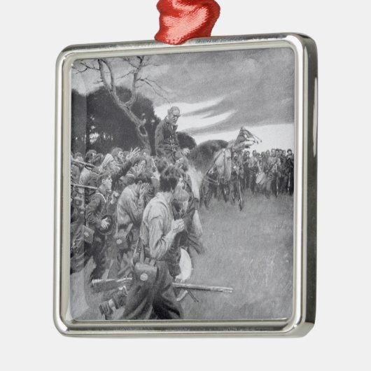 彼の軍隊は泣およびsobbingを壊しました メタルオーナメント (左)