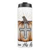 彼の軽いカボチャのグラフィックを輝かす タンブラー (正面)