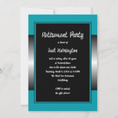 彼の退職パーティーブラックティール(緑がかった色) モダン 招待状 (正面)