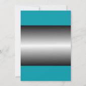 彼の退職パーティーブラックティール(緑がかった色) モダン 招待状 (裏面)