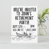 彼の退職パーティー カスタム フィッシング インビテーション (スタンド正面)