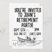 彼の退職パーティー カスタム フィッシング インビテーション (正面/裏面)