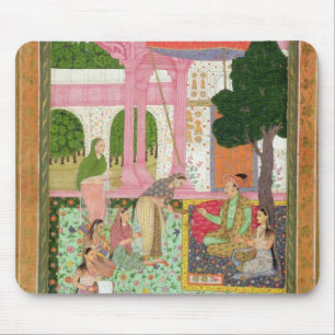 彼の配偶者が付いている皇帝Jahangir (1569-1627年) マウスパッド