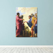 彼の鋤に戻るチンパンタス キャンバスプリント (インサイチュ (ウッドフロア))