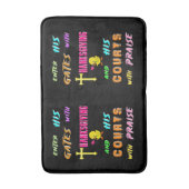 彼の門に入るシック11月クロス感謝祭 バスマット (正面縦)