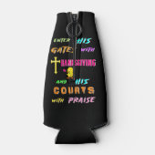 彼の門に入るシック11月クロス感謝祭 ボトルクーラー (裏面)